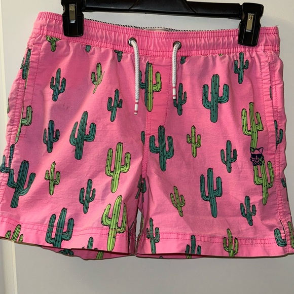 Pants - Pale pink and cacti swim shorts